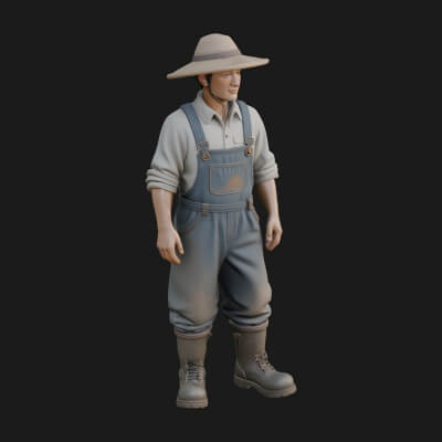 Farmer Man Statue Design 10 3D Print Model
