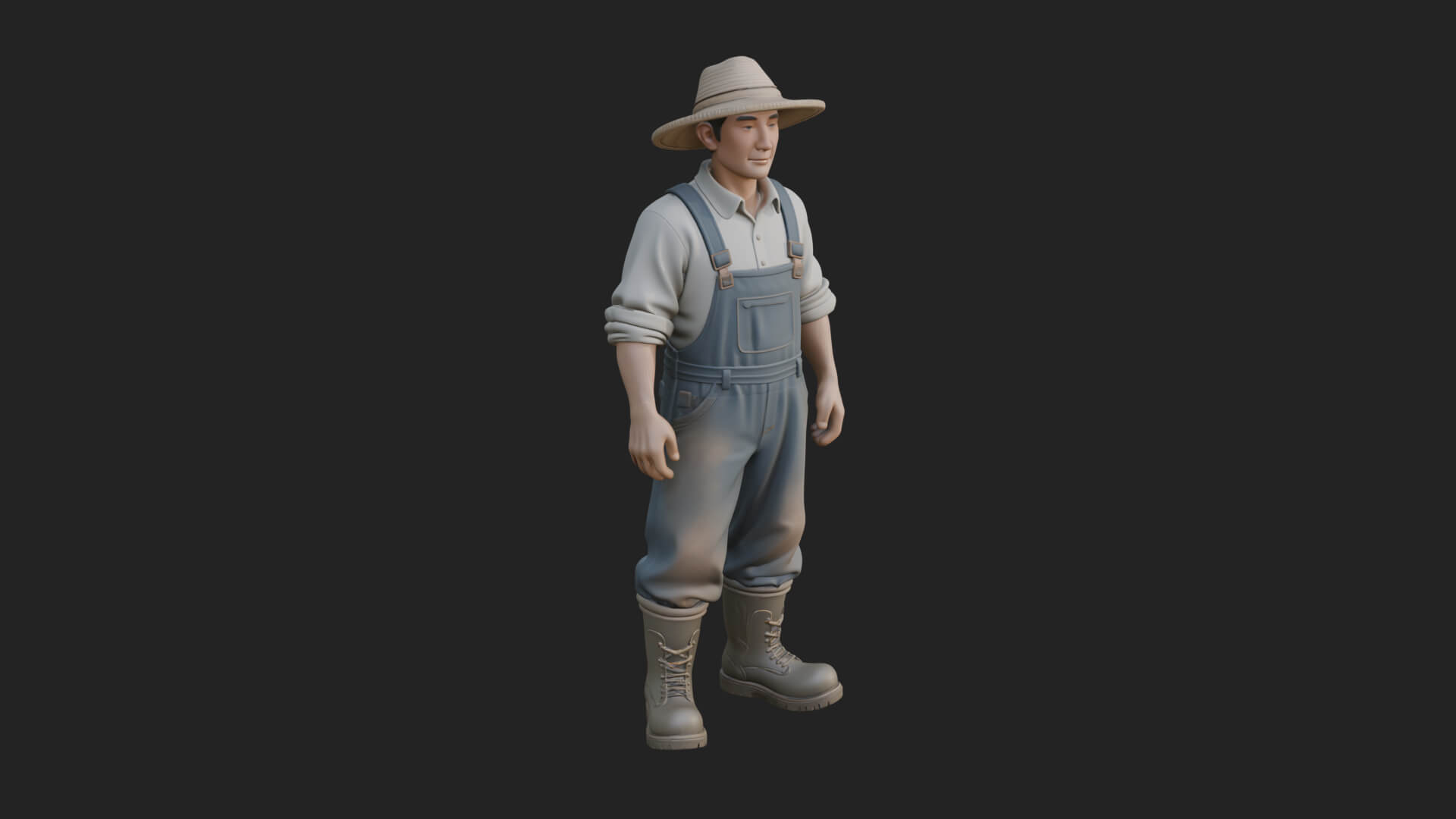 Farmer Man Statue Design 11 3D Print Model 3D Model