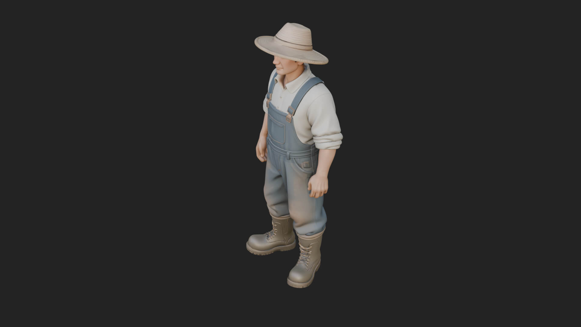 Farmer Man Statue Design 11 3D Print Model 3D Model