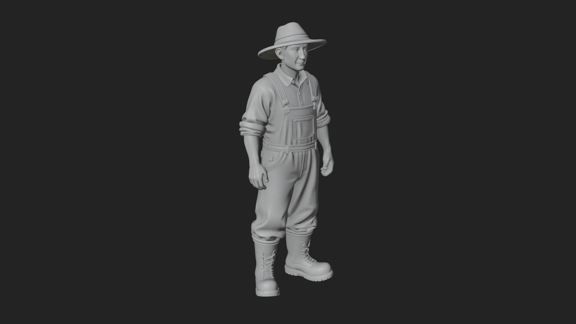 Farmer Man Statue Design 11 3D Print Model 3D Model
