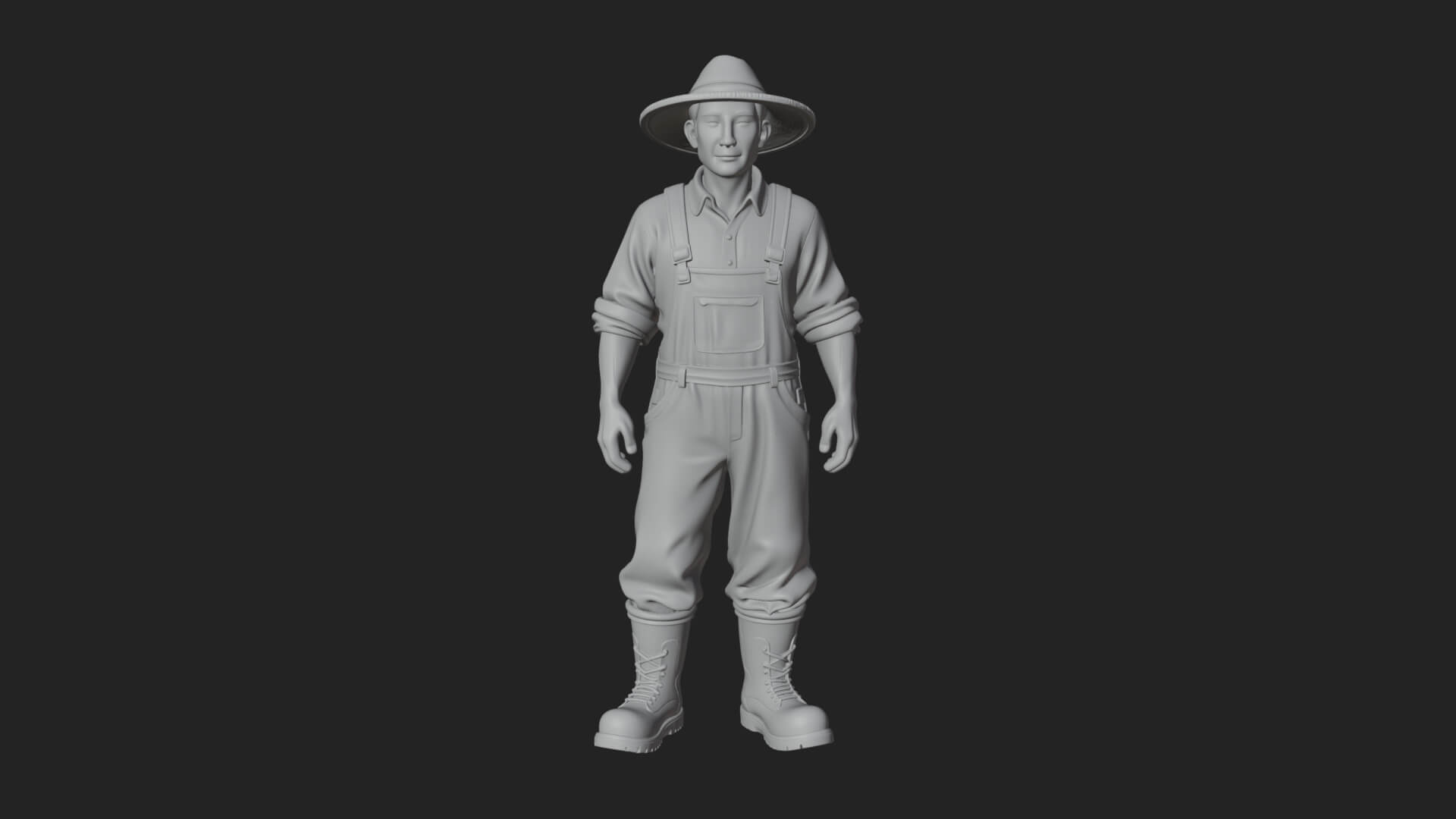 Farmer Man Statue Design 11 3D Print Model 3D Model
