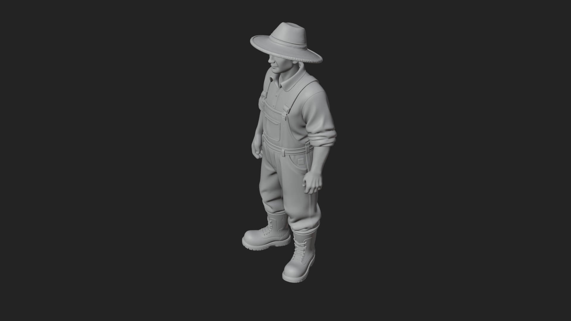 Farmer Man Statue Design 11 3D Print Model 3D Model