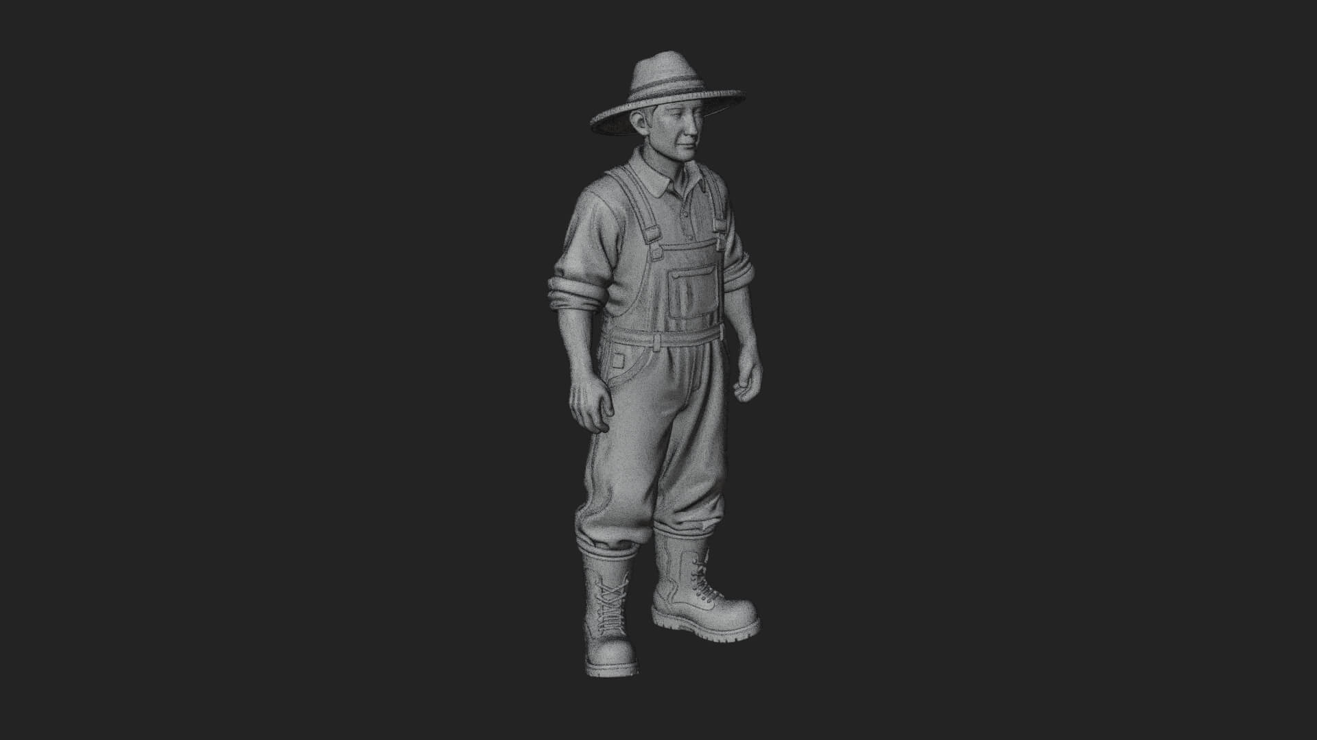 Farmer Man Statue Design 11 3D Print Model 3D Model