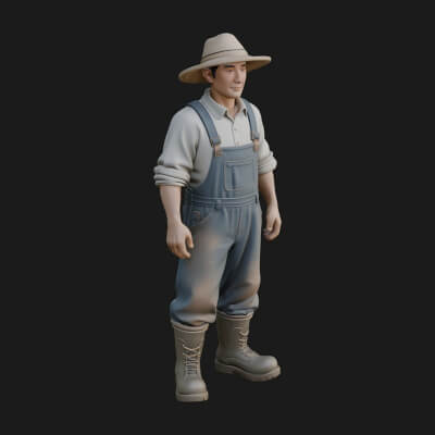 Farmer Man Statue Design 11 3D Print Model