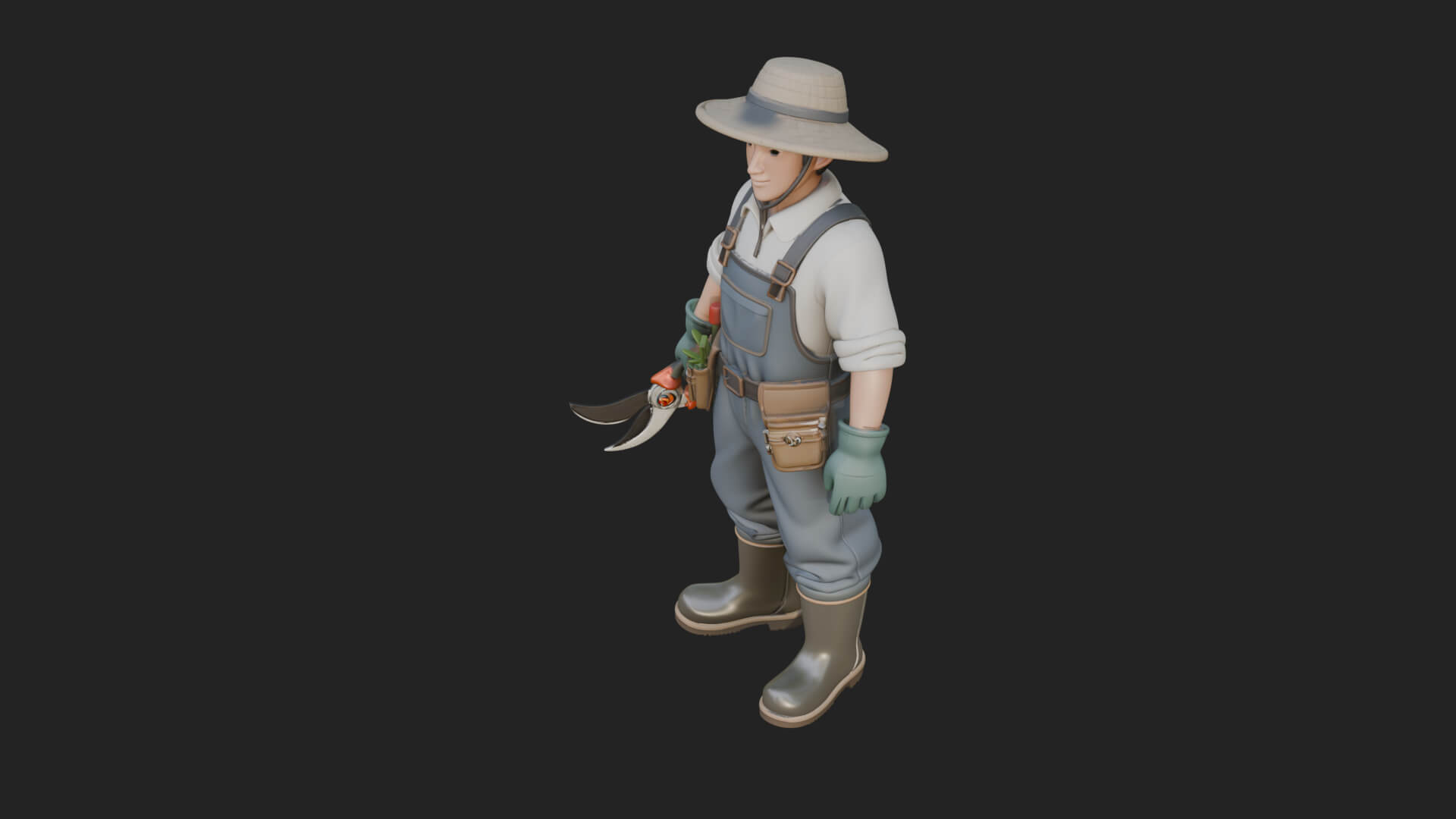 Farmer Man Statue Design 12 3D Print Model 3D Model