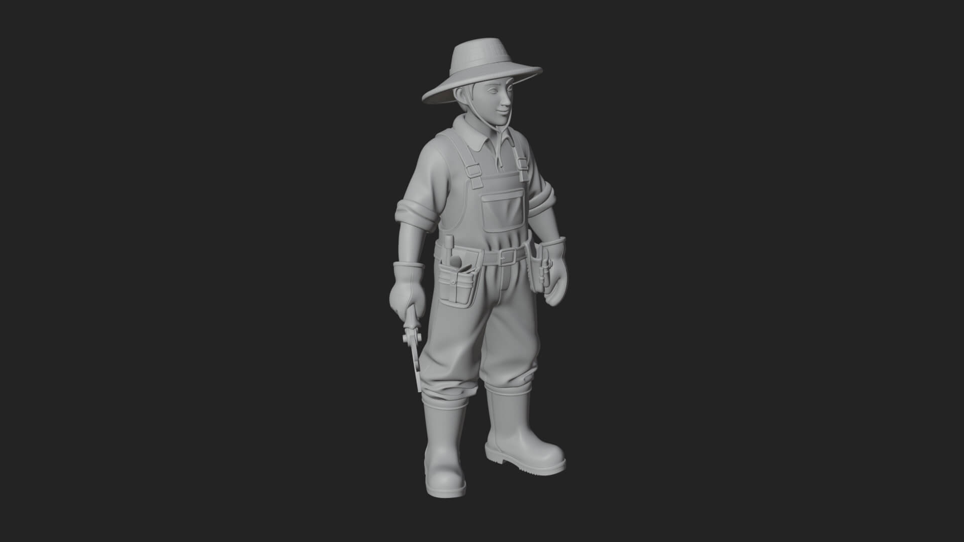 Farmer Man Statue Design 12 3D Print Model 3D Model