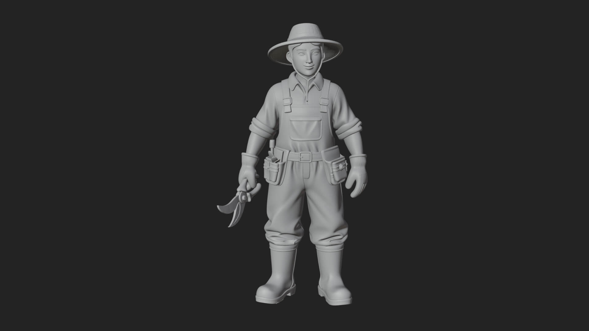 Farmer Man Statue Design 12 3D Print Model 3D Model