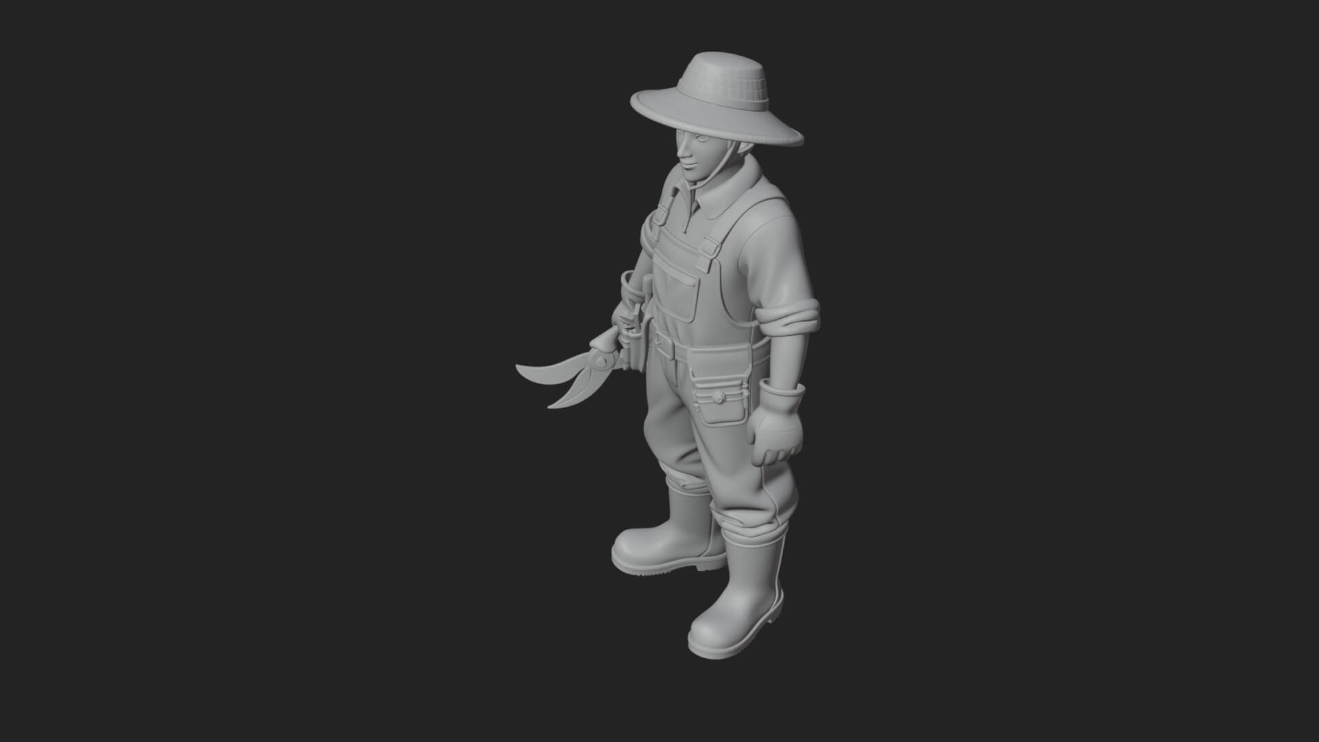 Farmer Man Statue Design 12 3D Print Model 3D Model