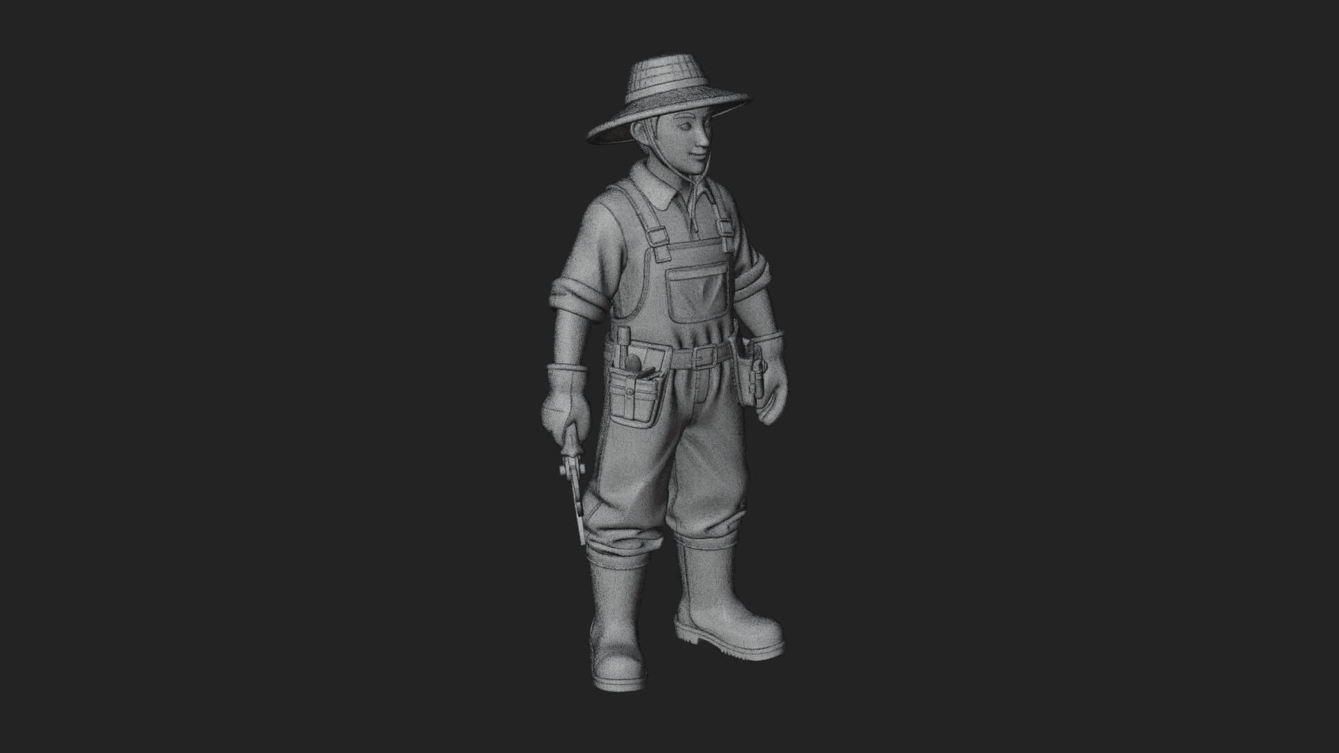 Farmer Man Statue Design 12 3D Print Model 3D Model