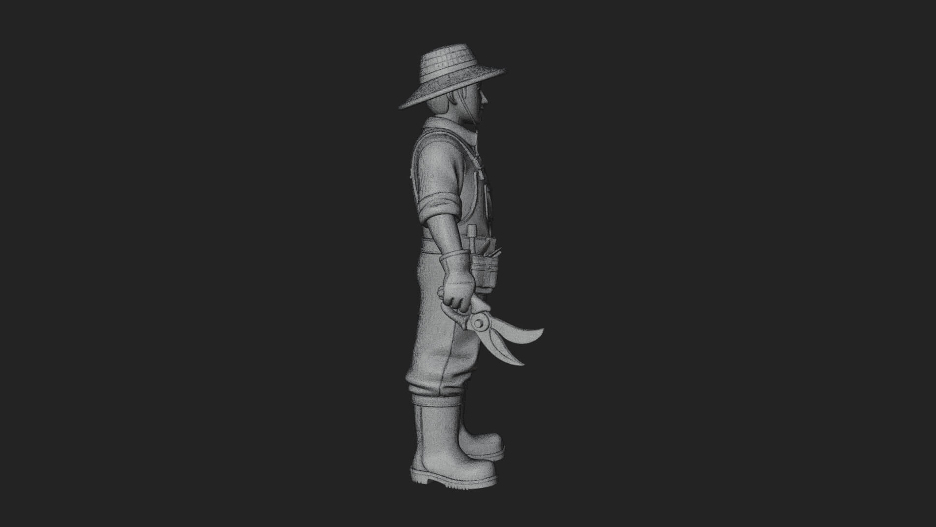 Farmer Man Statue Design 12 3D Print Model 3D Model