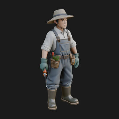 Farmer Man Statue Design 12 3D Print Model