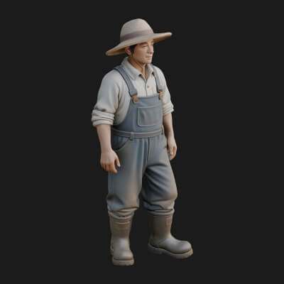 Farmer Man Statue Design 3 3D Print Model