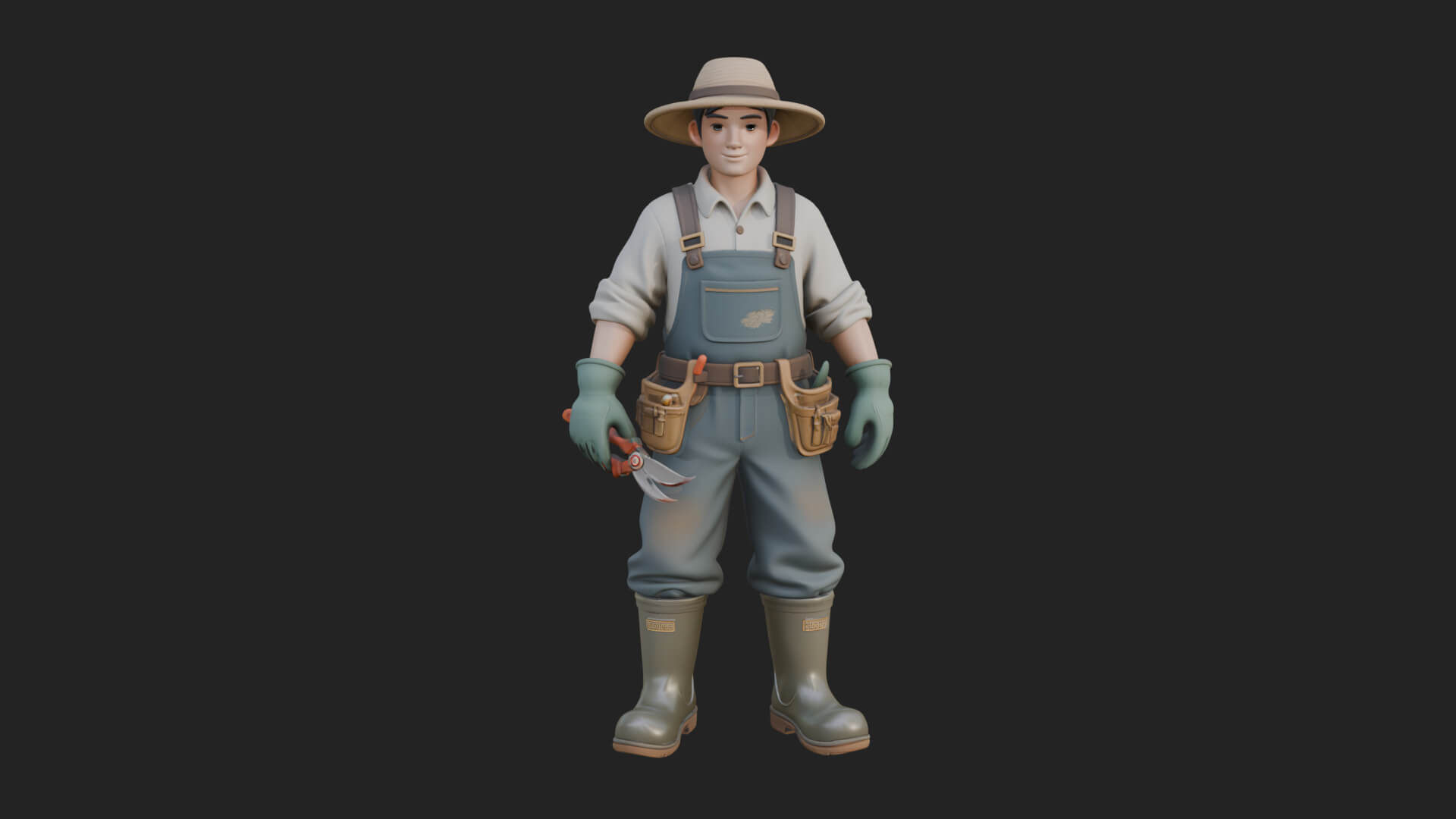 Farmer Man Statue Design 5 3D Print Model 3D Model