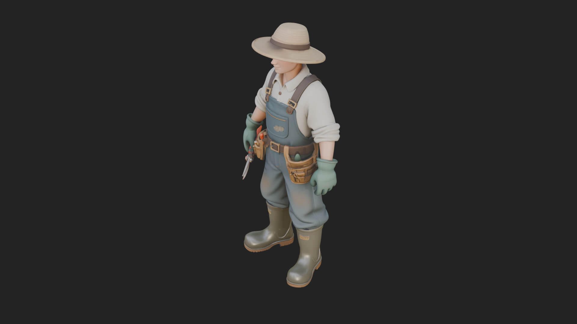 Farmer Man Statue Design 5 3D Print Model 3D Model