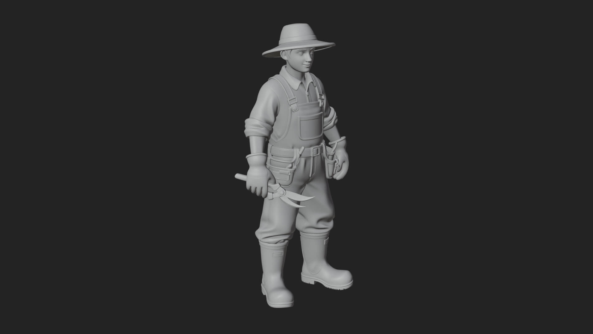 Farmer Man Statue Design 5 3D Print Model 3D Model