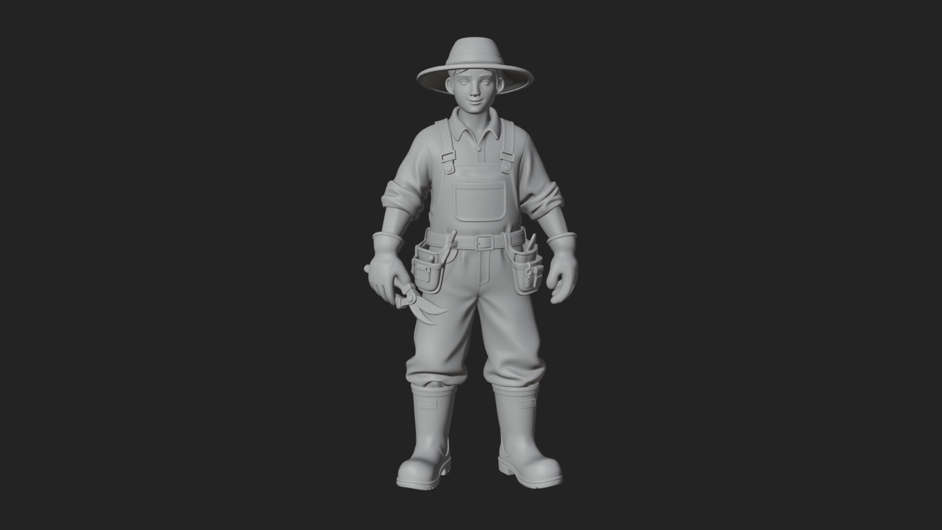Farmer Man Statue Design 5 3D Print Model 3D Model