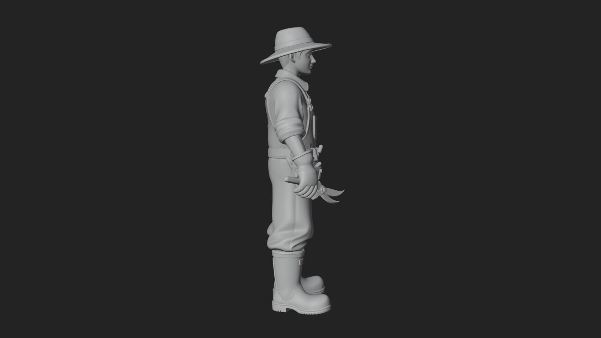 Farmer Man Statue Design 5 3D Print Model 3D Model