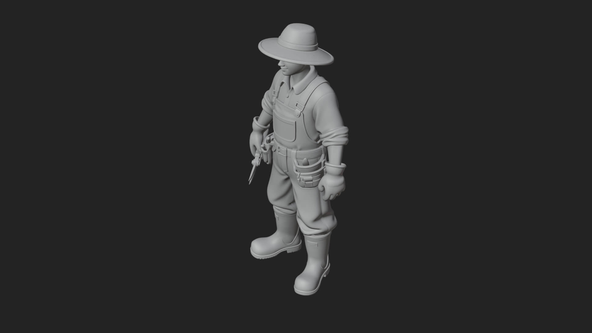 Farmer Man Statue Design 5 3D Print Model 3D Model