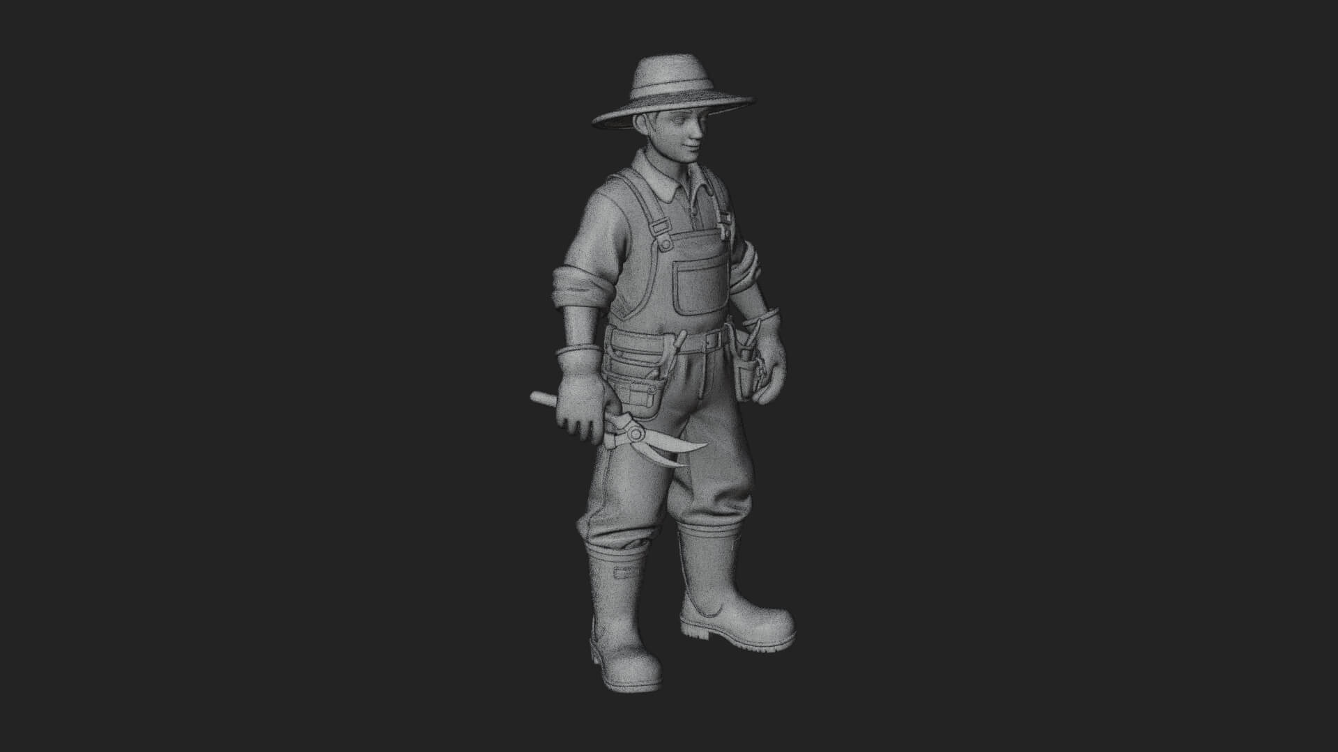 Farmer Man Statue Design 5 3D Print Model 3D Model