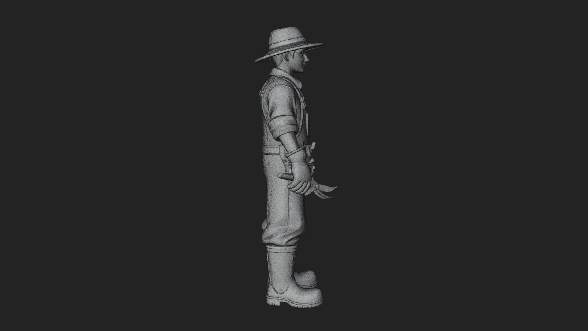 Farmer Man Statue Design 5 3D Print Model 3D Model