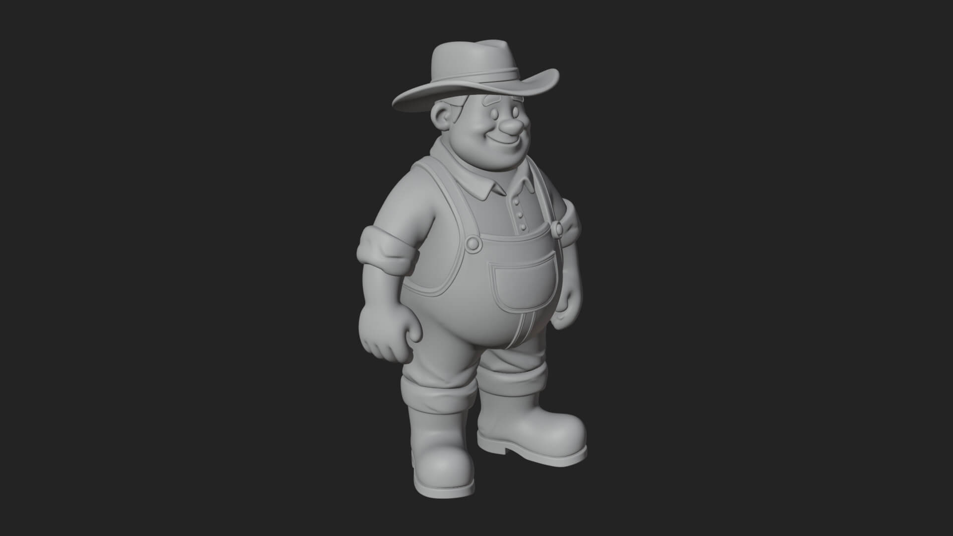 Farmer Man Statue Design 6 3D Print Model 3D Model