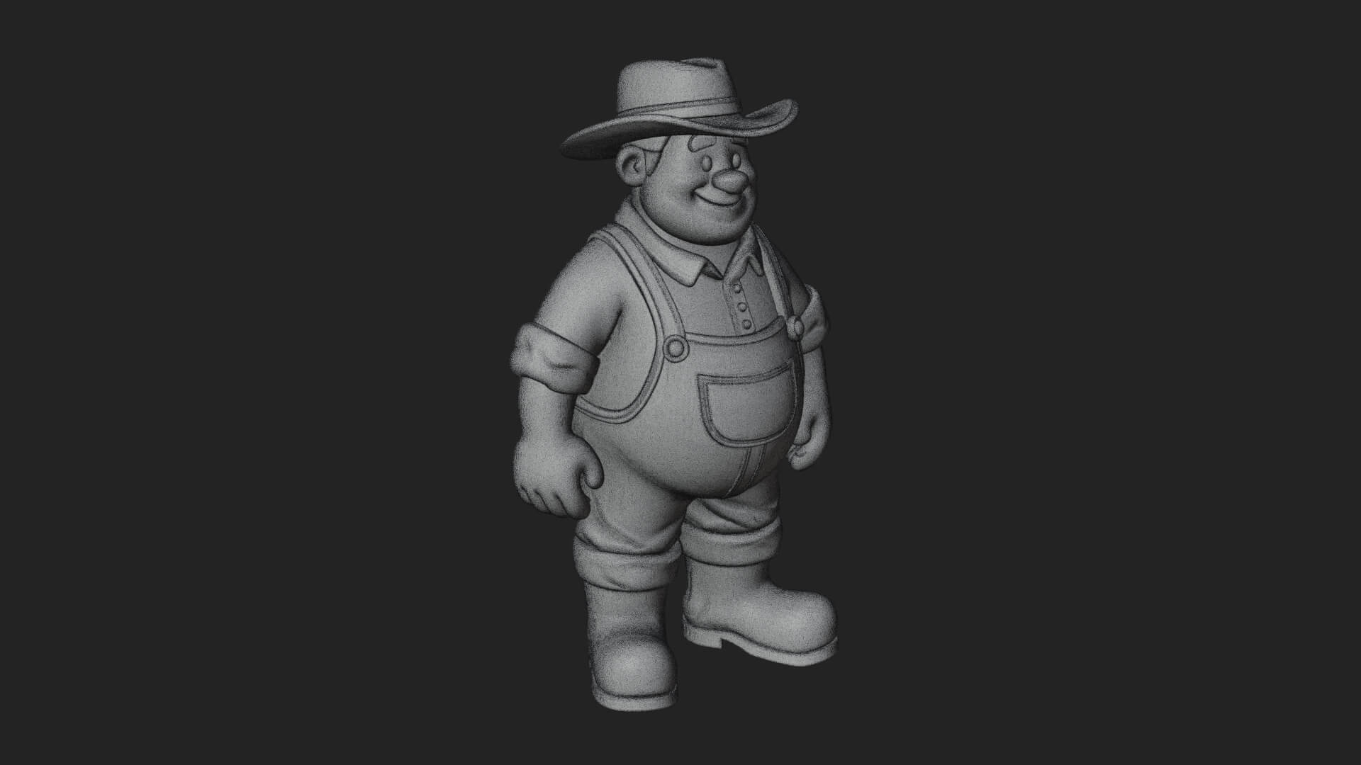 Farmer Man Statue Design 6 3D Print Model 3D Model