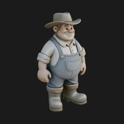Farmer Man Statue Design 6 3D Print Model
