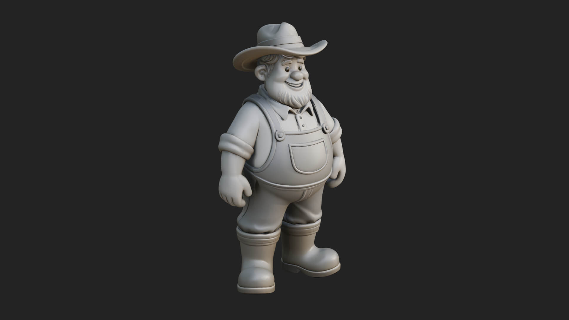 Farmer Man Statue Design 7 3D Print Model 3D Model