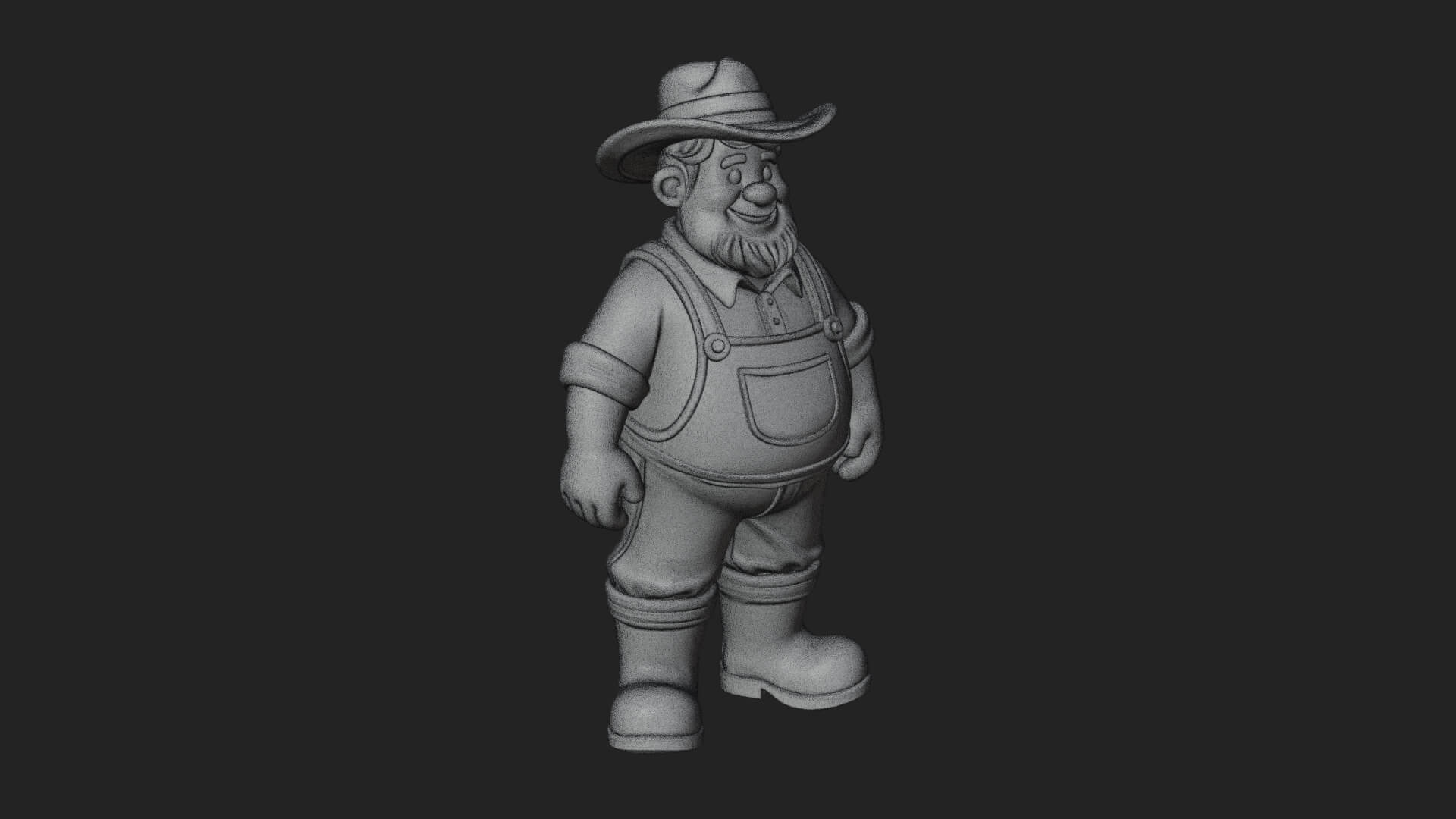 Farmer Man Statue Design 7 3D Print Model 3D Model