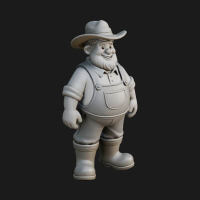 Farmer Man Statue Design 7 3D Print Model