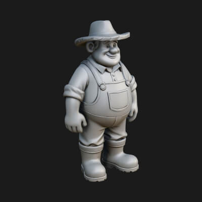 Farmer Man Statue Design 8 3D Print Model