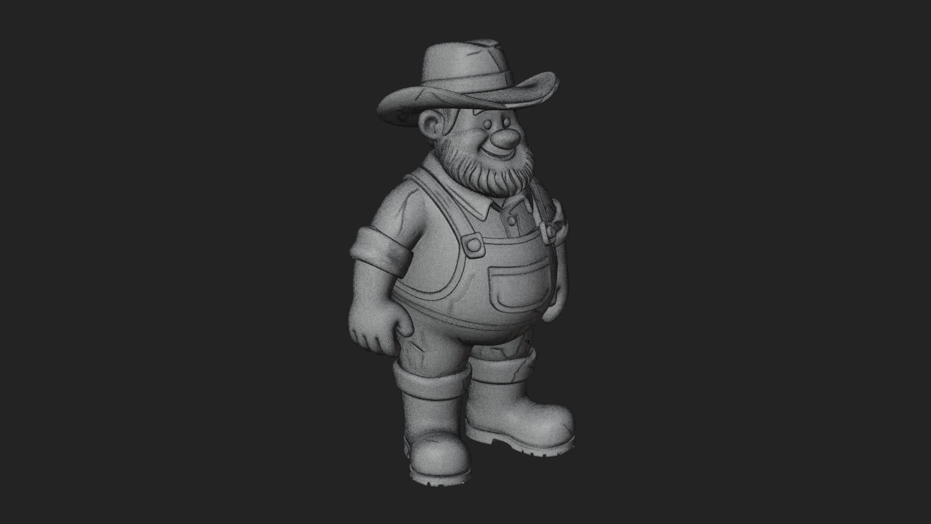 Farmer Man Statue Design 9 3d Print Model 3D Model