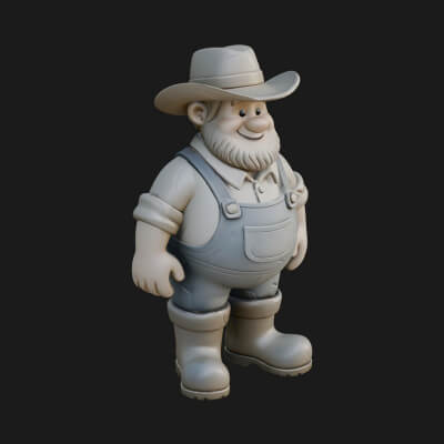 Farmer Man Statue Design 9 3d Print Model