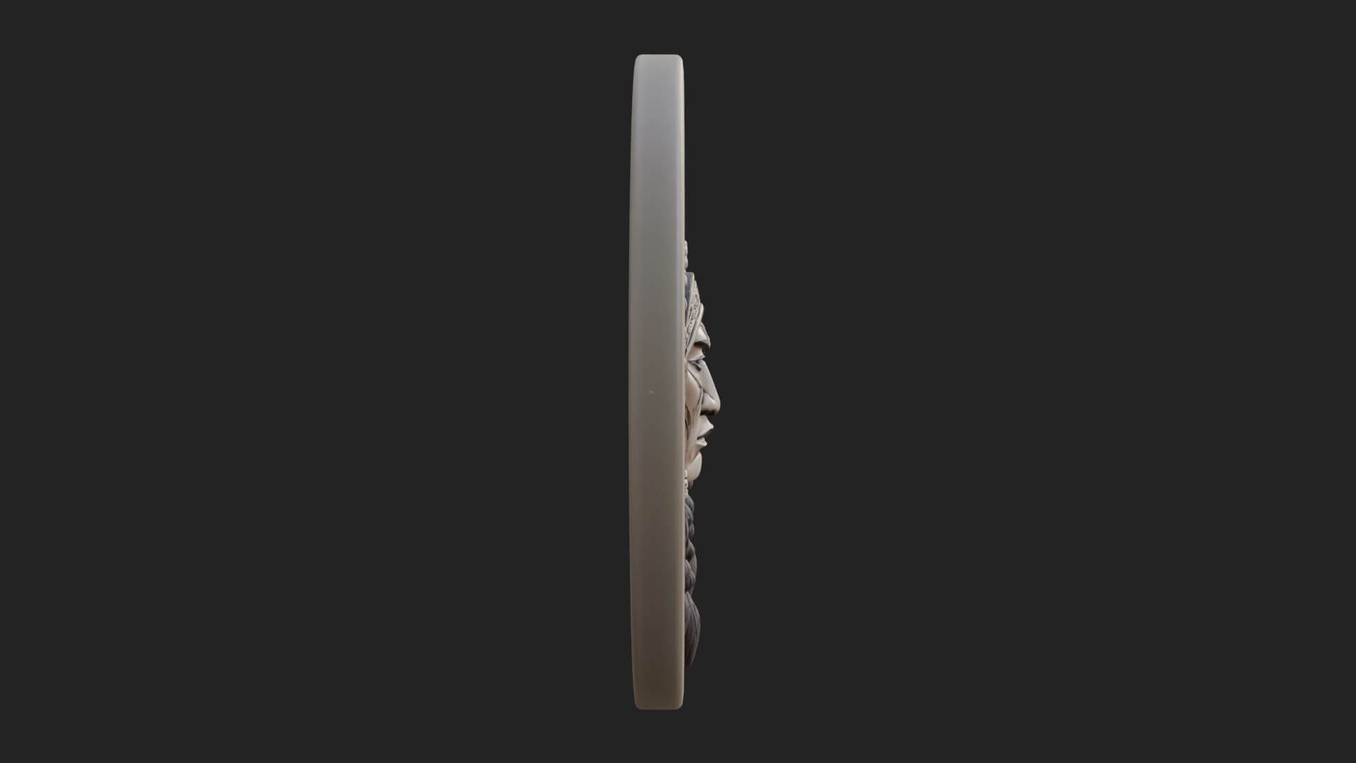 Feather Chief Oval Relief Plaque Design 1 3D Print Model 3D Model