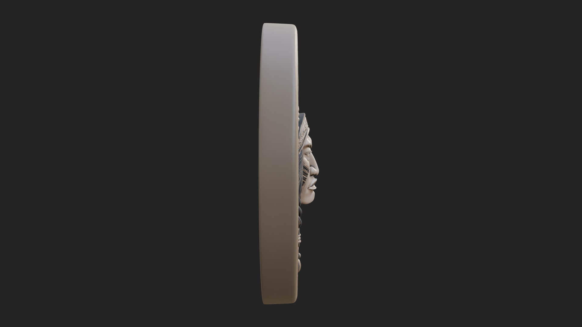 Feather Chief Oval Relief Plaque Design 2 3D Print Model 3D Model
