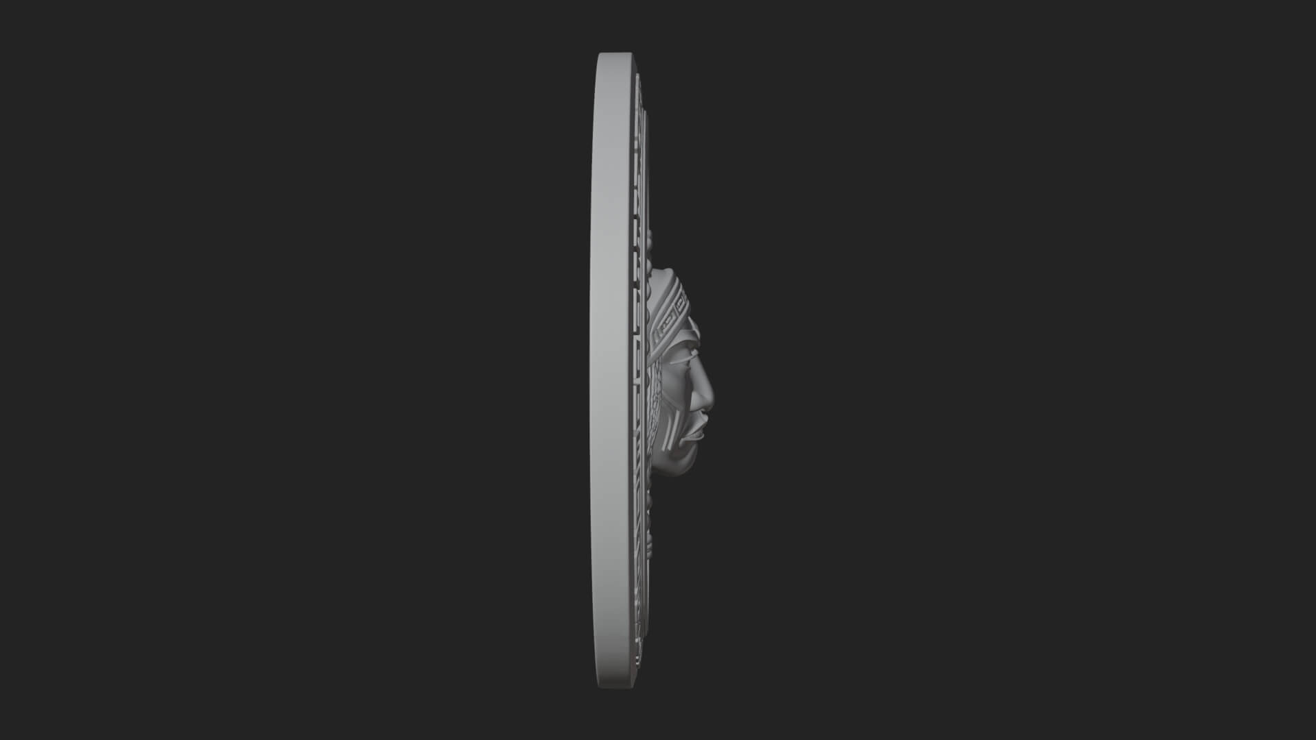 Feather Chief Oval Relief Plaque Design 4 3D Print Model 3D Model