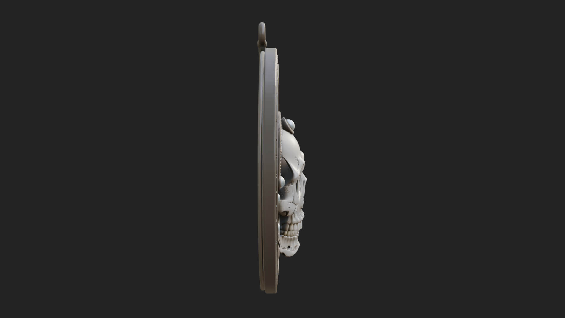 Feathered Skull Oval Relief Plaque Design 1 3D Print 3D Model