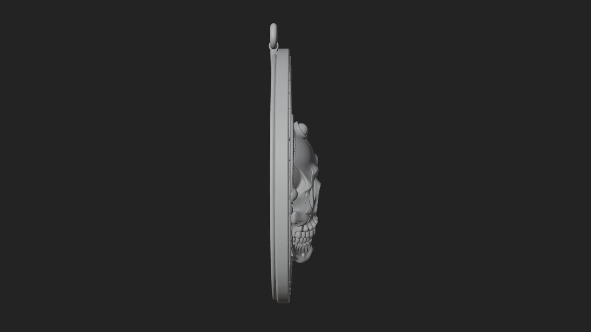 Feathered Skull Oval Relief Plaque Design 1 3D Print 3D Model