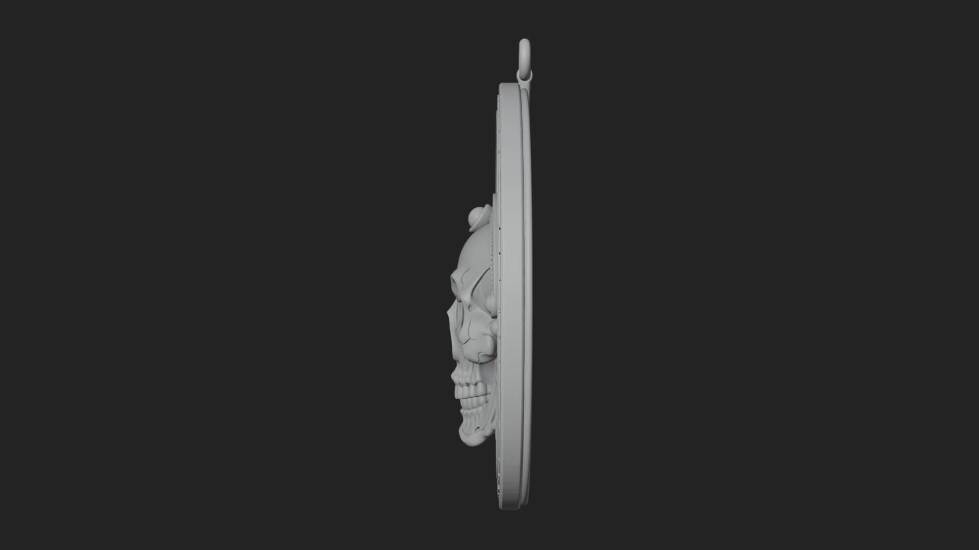 Feathered Skull Oval Relief Plaque Design 1 3D Print 3D Model