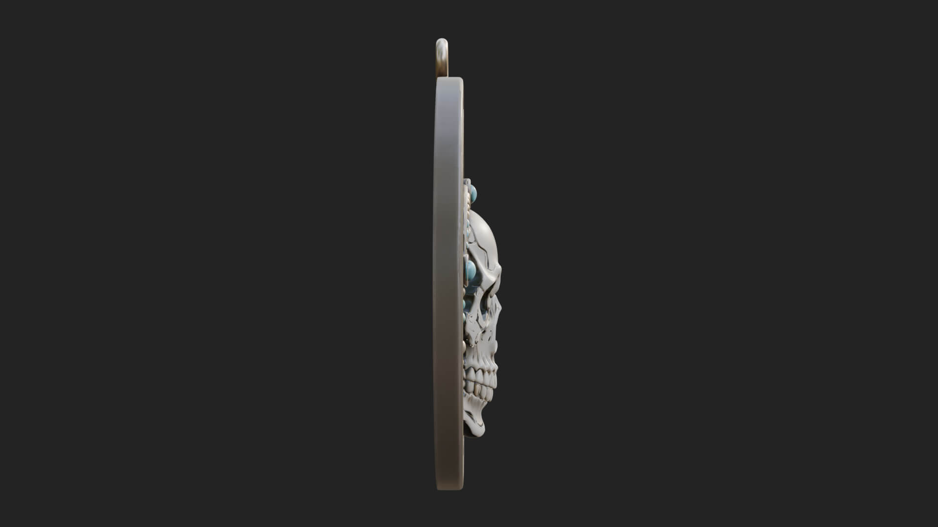 Feathered Skull Oval Relief Plaque Design 3 3D Print 3D Model