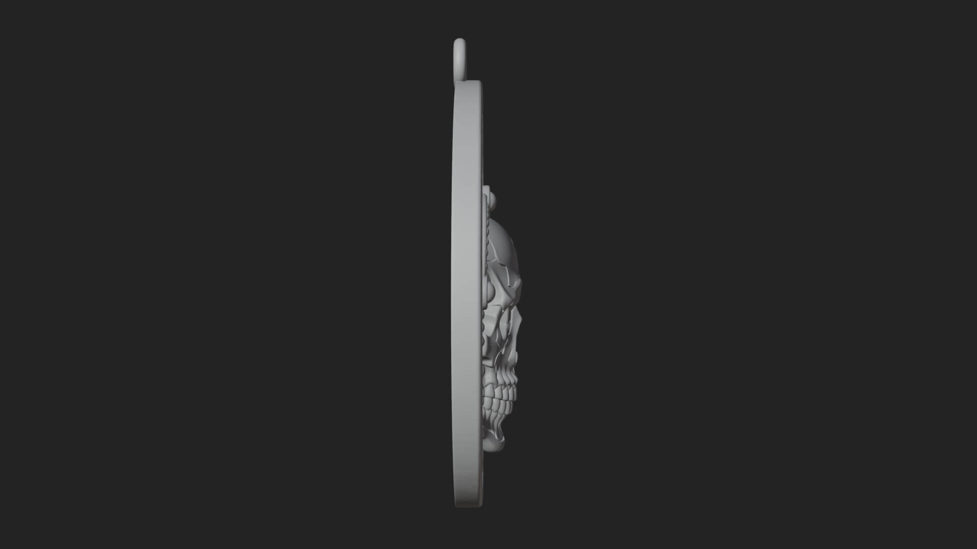 Feathered Skull Oval Relief Plaque Design 3 3D Print 3D Model