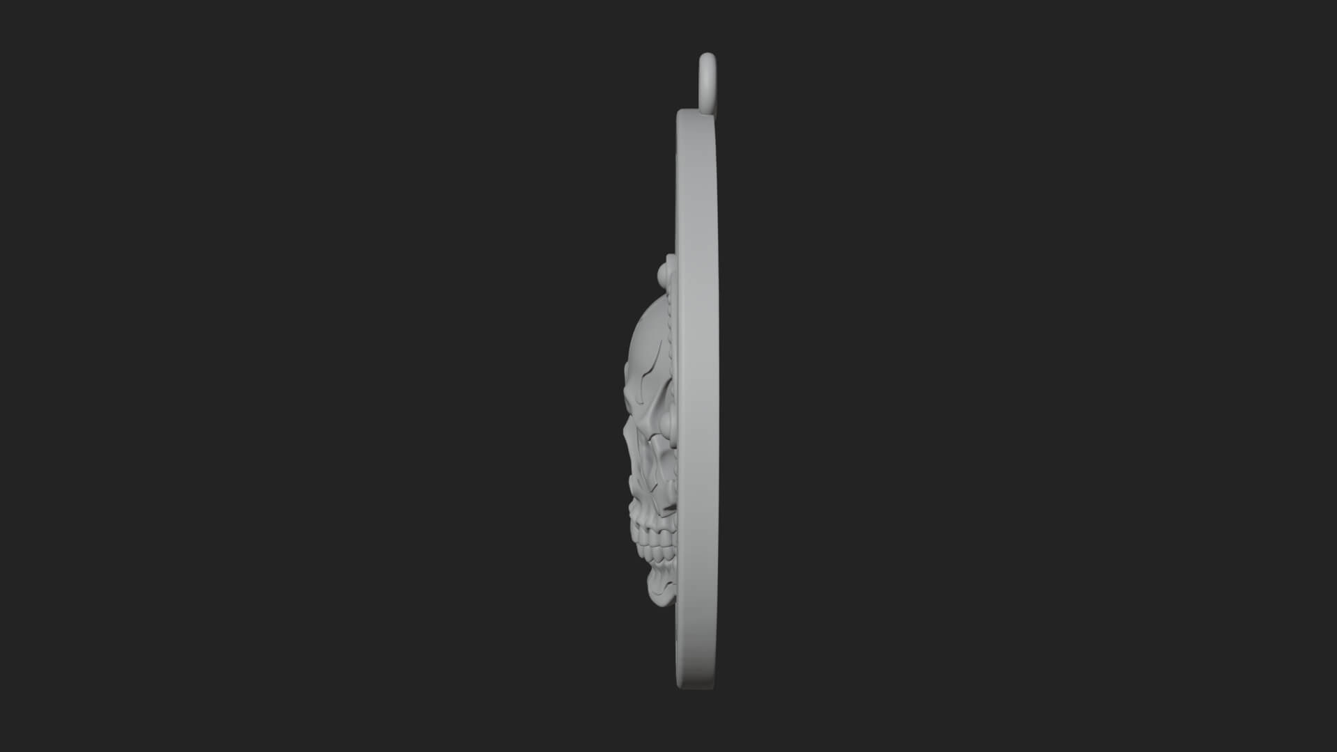 Feathered Skull Oval Relief Plaque Design 3 3D Print 3D Model