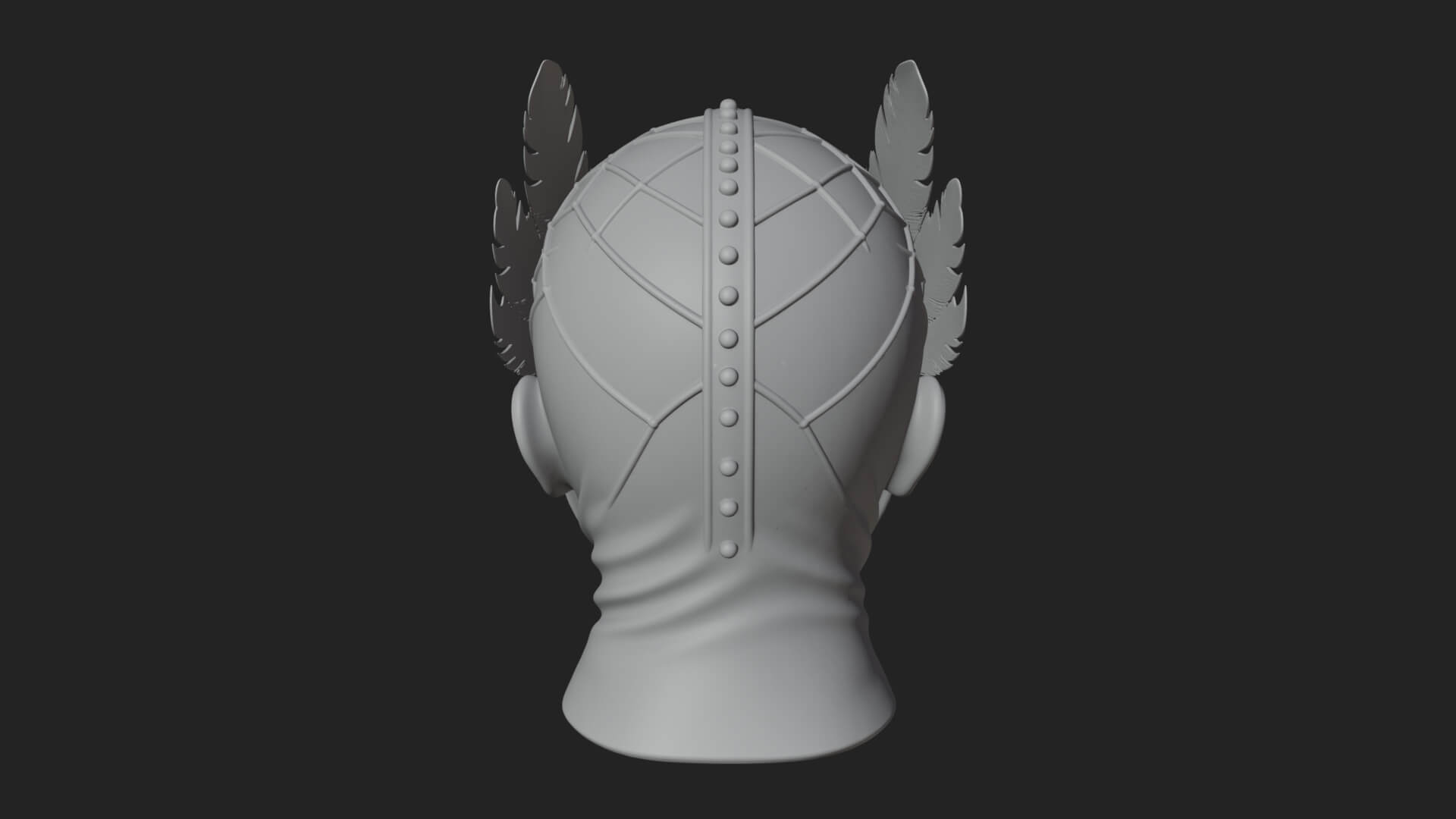 Feathered Venetian Mask Statue Design 3 3D Print Model 3D Model