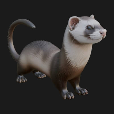 Ferret Statue Design 1 3D Print Model