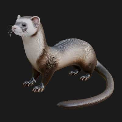 Ferret Statue Design 2 3D Print Model
