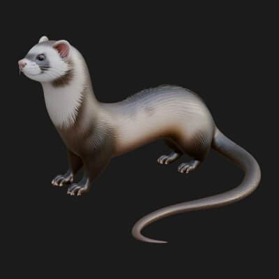 Ferret Statue Design 3 3D Print Model