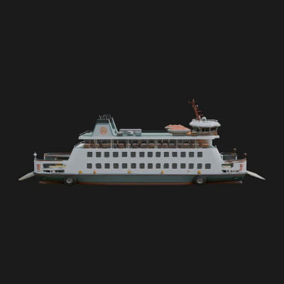 Ferry Ship Model Design 3 3D Print Model