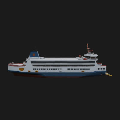 Ferry Ship Model Design 5 3D Print Model