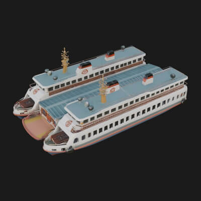 Ferry Ship Model Design 6 3D Print Model
