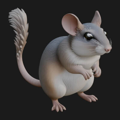 Field Mouse Statue Design 2 3D Print Model